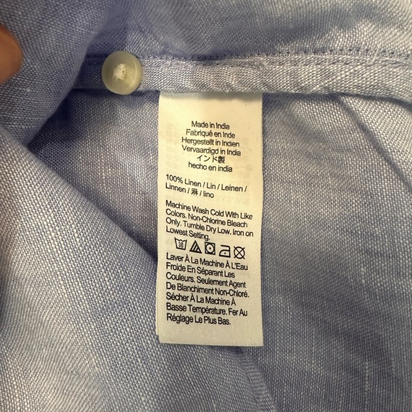 J Crew Captaine Linen Shirt S french blue Button Baird McNutt Women's BY693 - Picture 10 of 13